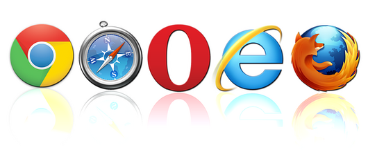 Internet-Browser: Chrome, Safari, Opera, Internet Explorer, Mozilla Firefox